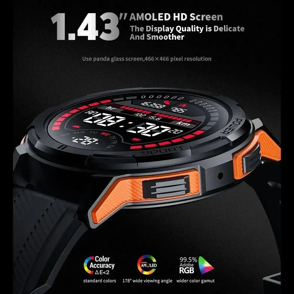 2024 All-Weather AMOLED Smartwatch with Advanced Health Tracking and Bluetooth Sync for iOS and Android