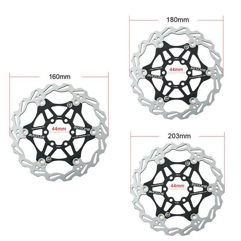 2PC BUCKLOS Bicycle Disc Brake 160/180/203 bike Floating Rotors Stainless Steel Mountain Bike Brake Rotor Mtb rotors Part 1PC