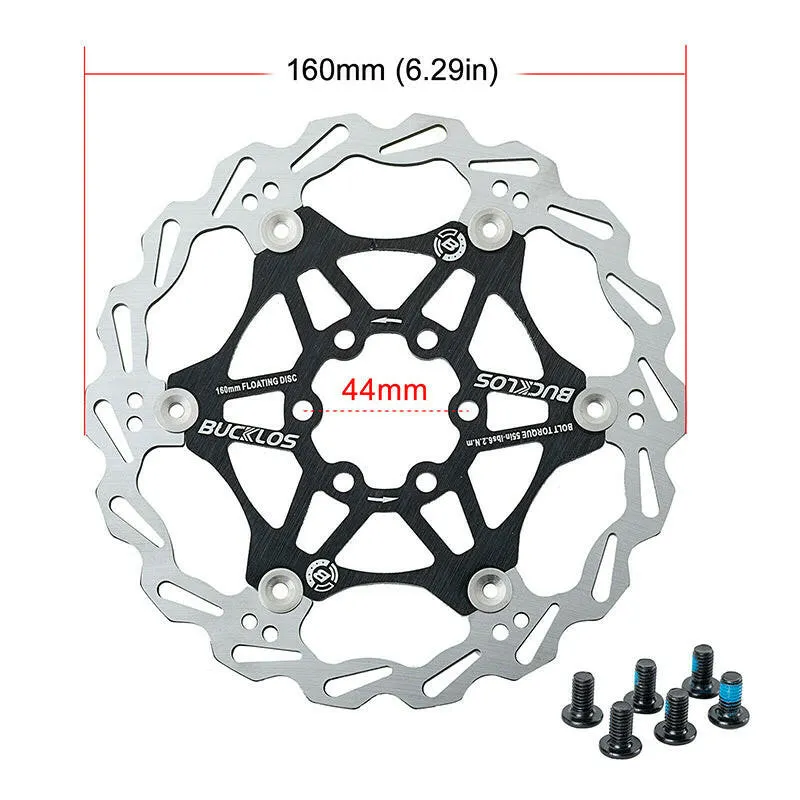 2PC BUCKLOS Bicycle Disc Brake 160/180/203 bike Floating Rotors Stainless Steel Mountain Bike Brake Rotor Mtb rotors Part 1PC