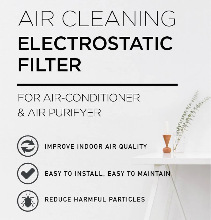 [2pc/Pack] Ikin Aircon Filter Sheet Air Con AC Cotton Cleaning Cloth Net Air Purifier PM2.5 Air Conditioner Anti-Dust