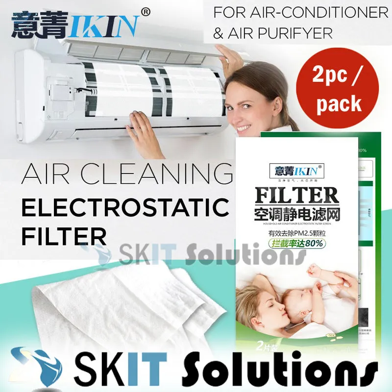 [2pc/Pack] Ikin Aircon Filter Sheet Air Con AC Cotton Cleaning Cloth Net Air Purifier PM2.5 Air Conditioner Anti-Dust