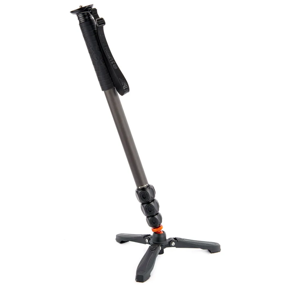 3 Legged Thing Lance 4-Section Carbon Fiber Monopod with DocZ Foot Stabilizer Kit - Darkness