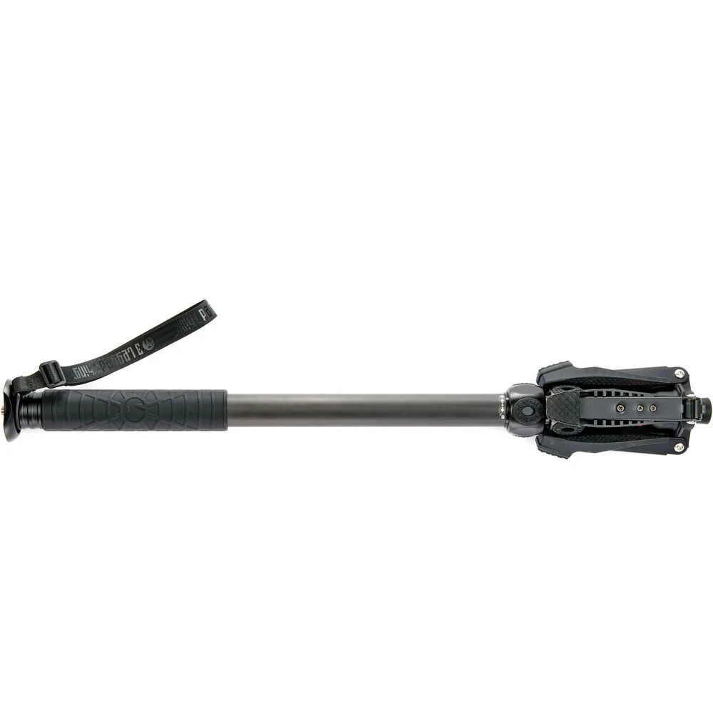 3 Legged Thing Lance 4-Section Carbon Fiber Monopod with DocZ Foot Stabilizer Kit - Darkness