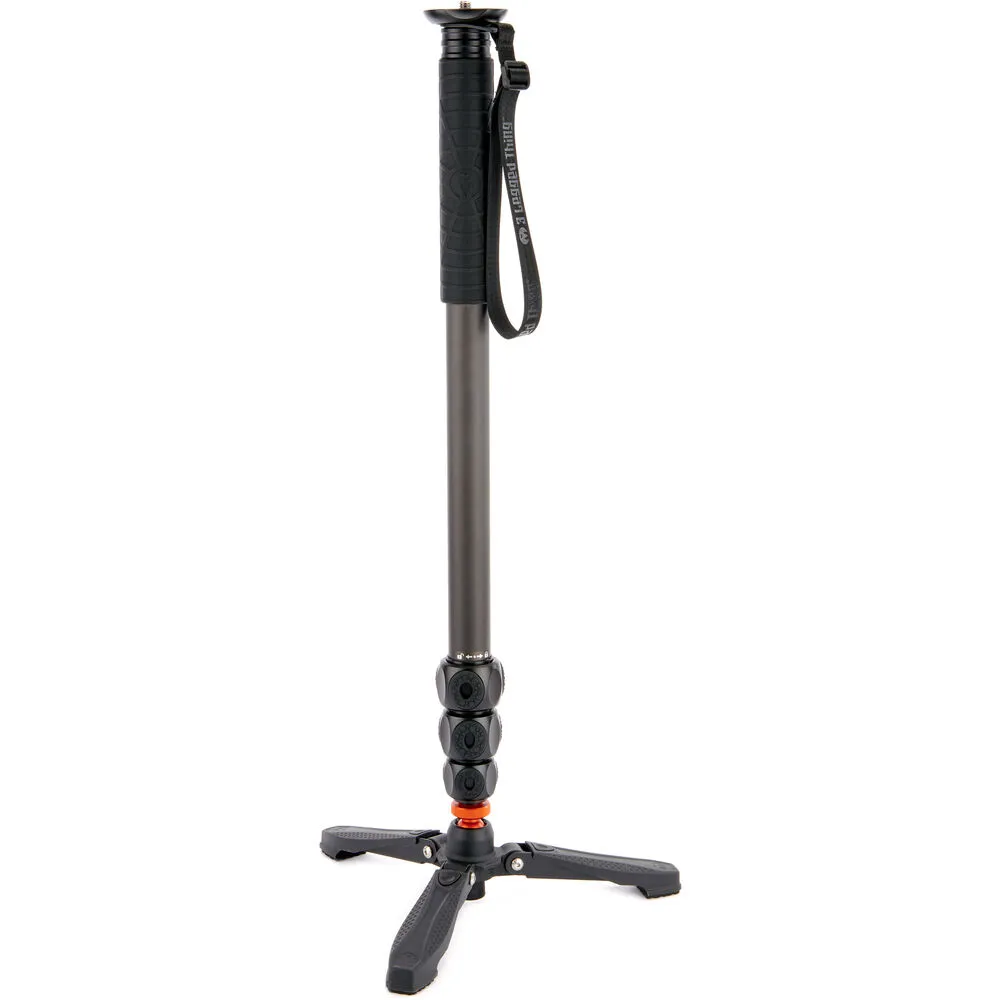 3 Legged Thing Lance 4-Section Carbon Fiber Monopod with DocZ Foot Stabilizer Kit - Darkness