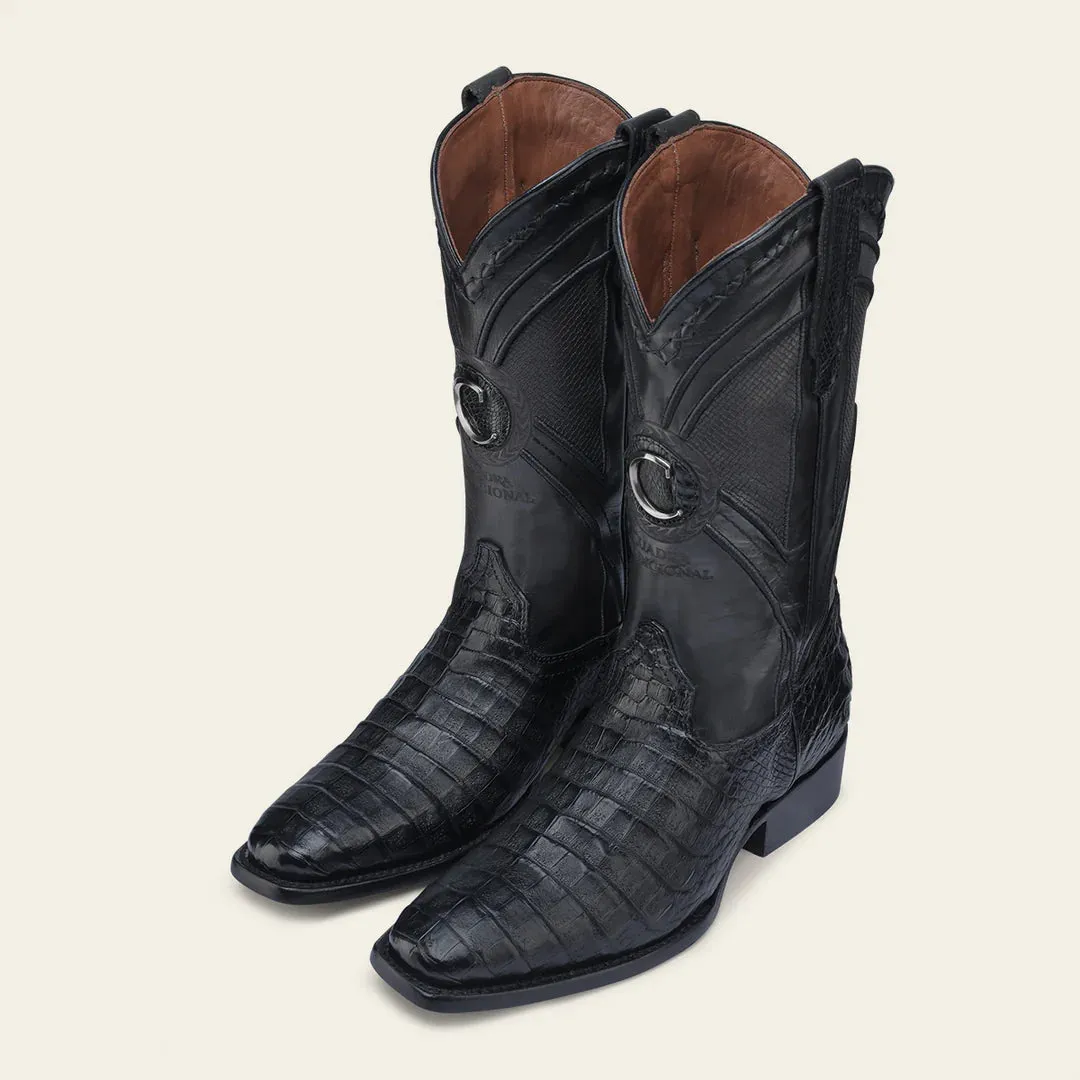 3C0AFY - Cuadra black western cowboy caiman boots for men