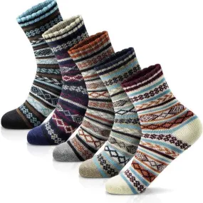 5 Pack Thermal Wool Blend Socks – Warmth and Comfort for Winter