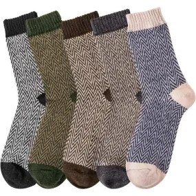 5 Pack Wool Blend Socks - All Day Warmth and Comfort