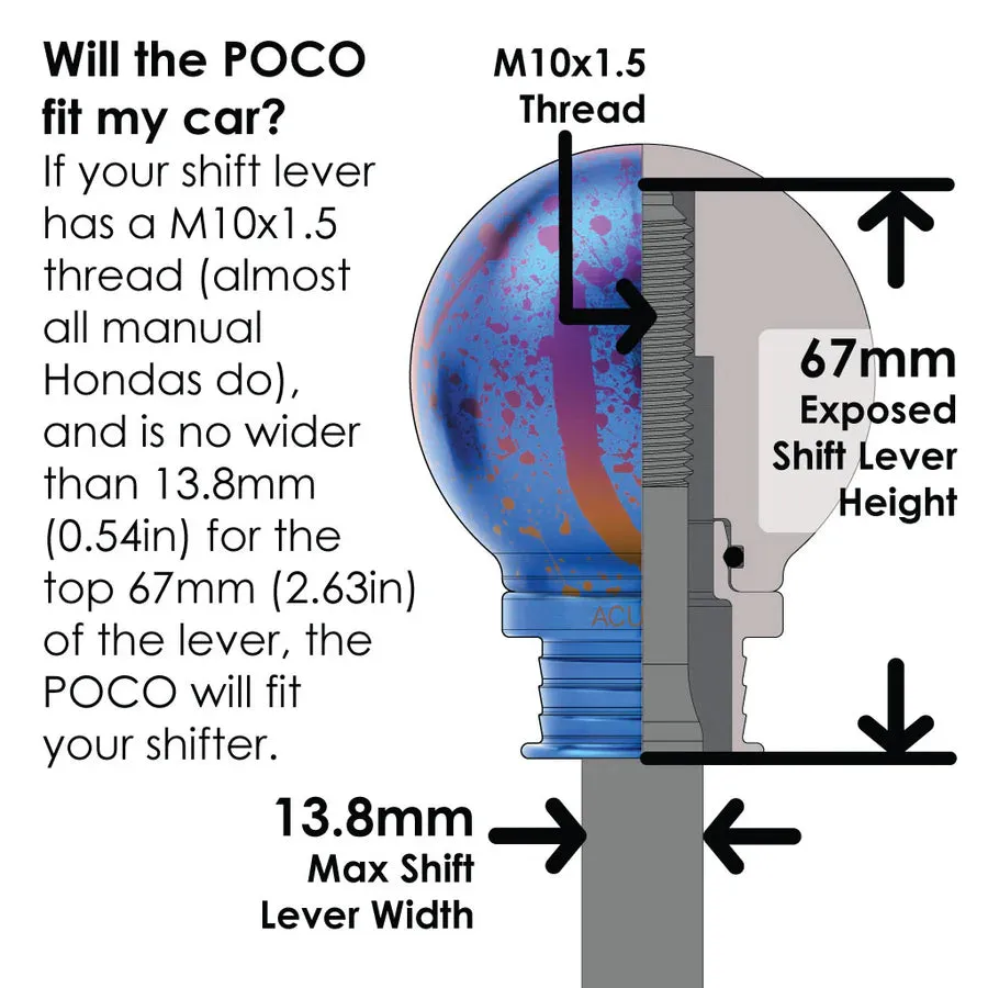 Acuity POCO Low-Profile Shift Knob Splatter Titanium (M10X1.5) - 1958-SPL