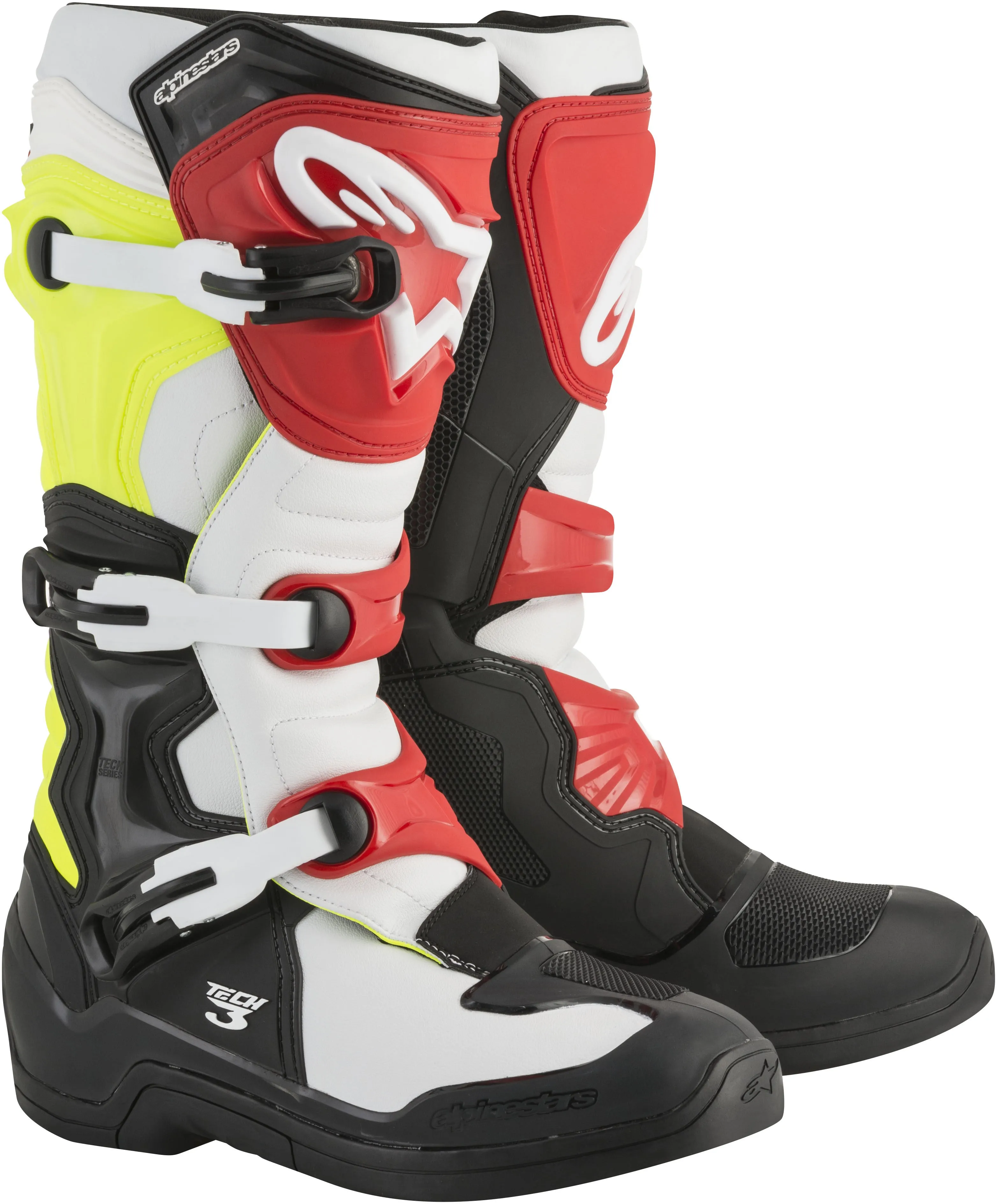 ALPINESTARS TECH 3 BOOTS BLACK/WHITE/YELLOW SZ 14 2013018-1053-14