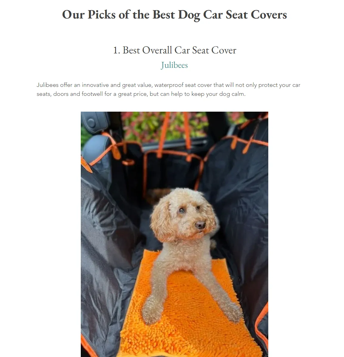 Anti-Anxiety & Car-Sickness Car Dog Car Seat Cover