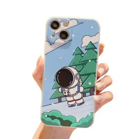 Anymob iPhone Blue Astronaut Case Cartoon Soft Cover