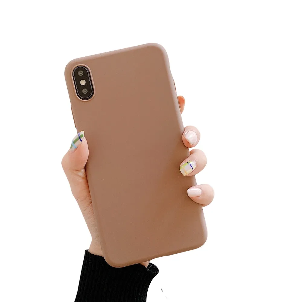 Anymob iPhone Brown Candy Color Silicone Phone Case Soft TPU Back Cases Cover