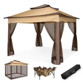 COBIZI Double Top Gazebo Waterproof Canopy 10'x10' with Gauze Sidewall