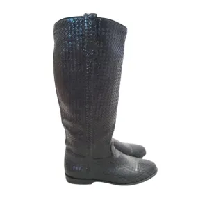 Cole Haan Woven Leather Knee Boots - 5.5