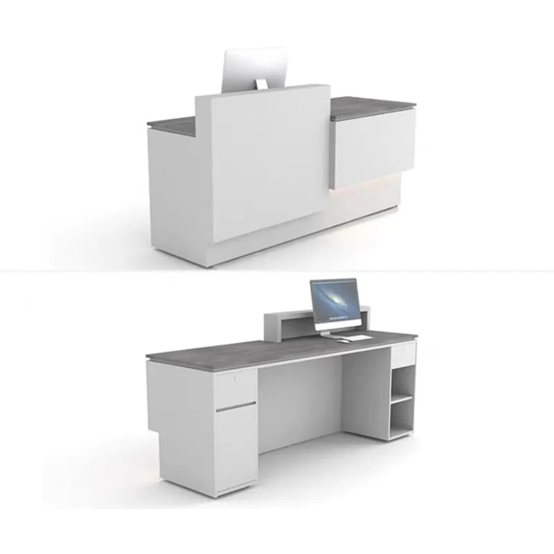 Compact Straight Reception Counter with Drawers and Cabinet for Shop JDT-10123