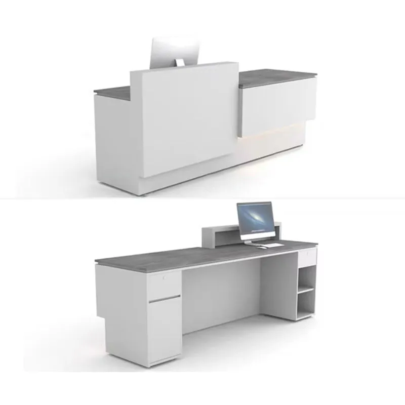 Compact Straight Reception Counter with Drawers and Cabinet for Shop JDT-10123