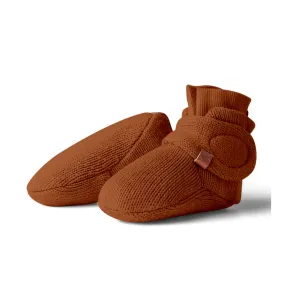 Cotton Knit Stay on Baby Boots | Clay