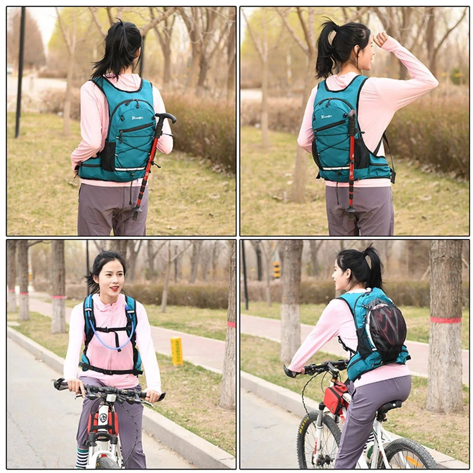 Cycling Backpack Lightweight Bike Backpack Outdoor Sports Travel Bag with Breathable Mesh Back & Reflective Stripes for Cycling