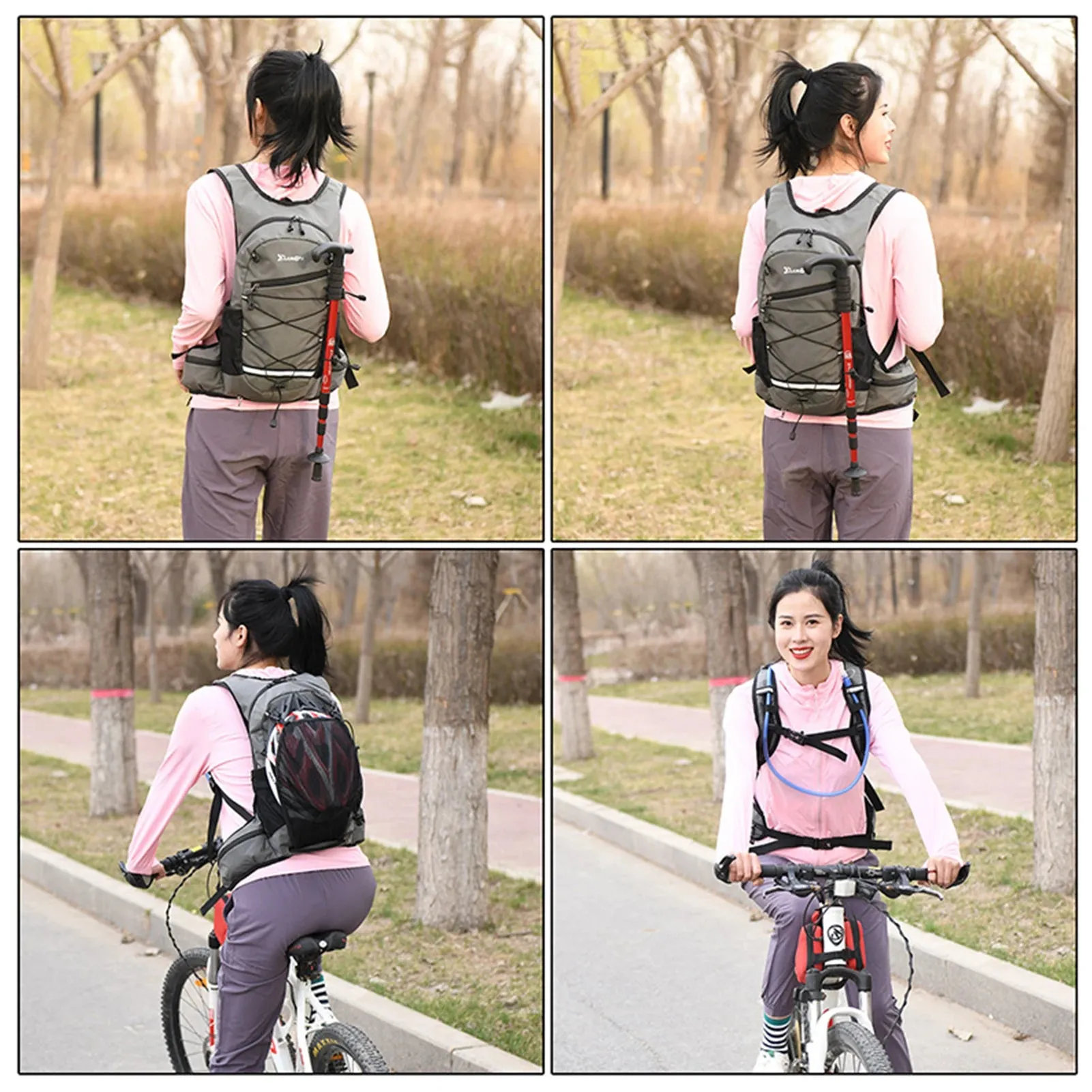 Cycling Backpack Lightweight Bike Backpack Outdoor Sports Travel Bag with Breathable Mesh Back & Reflective Stripes for Cycling