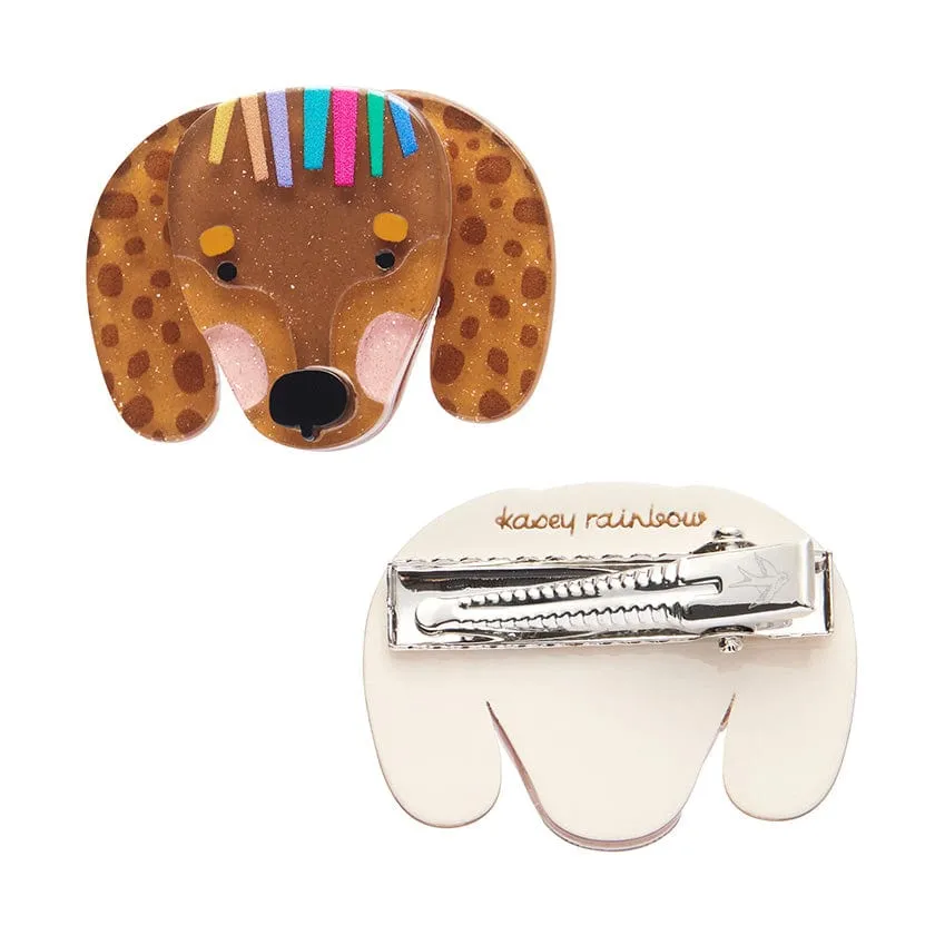 Darcy The Dachshund Hair Clips Set - 2 Piece