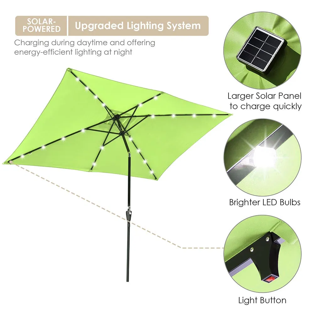 DIY 10 x 6.5 Foot Patio LED Solar Umbrella Color Options