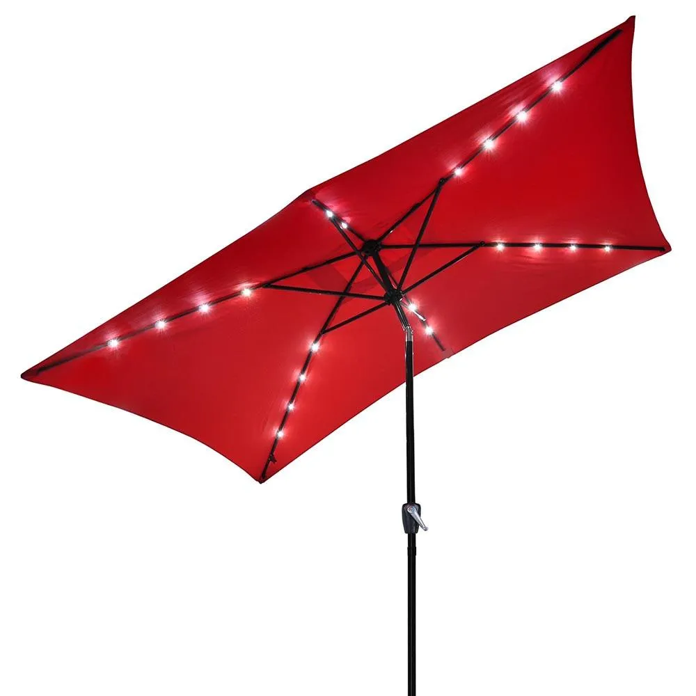 DIY 10 x 6.5 Foot Patio LED Solar Umbrella Color Options