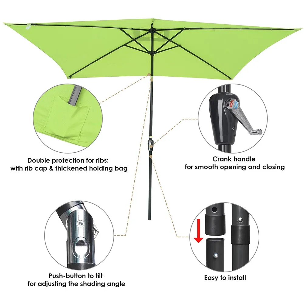 DIY 10 x 6.5 Foot Patio LED Solar Umbrella Color Options