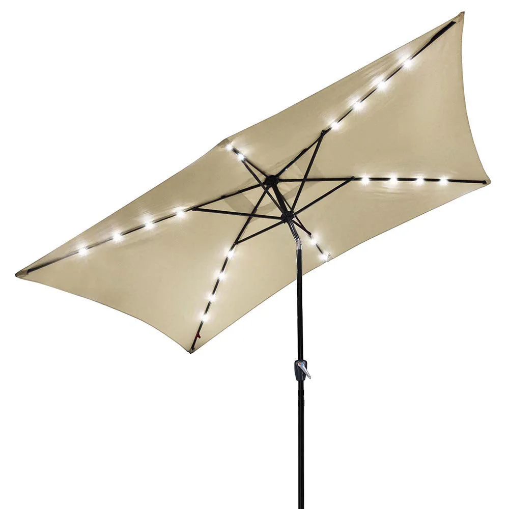 DIY 10 x 6.5 Foot Patio LED Solar Umbrella Color Options