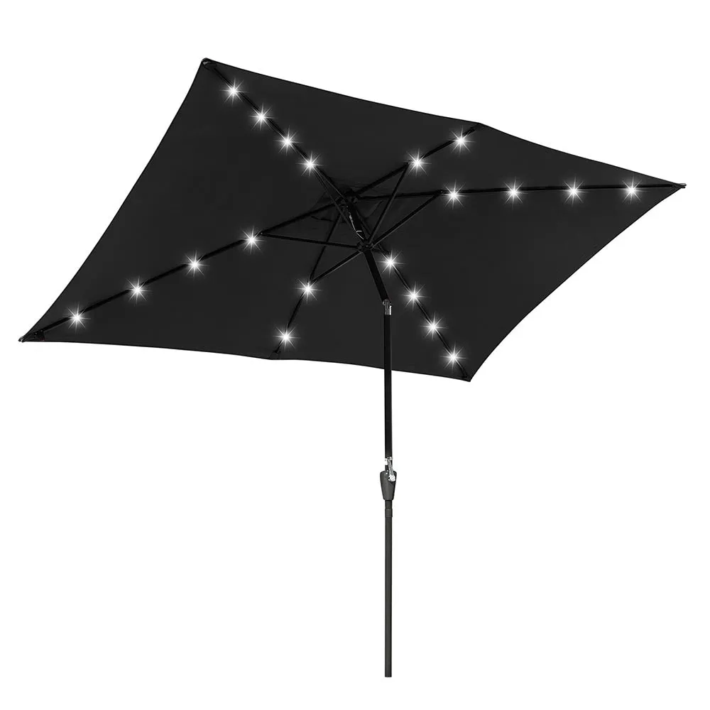 DIY 10 x 6.5 Foot Patio LED Solar Umbrella Color Options