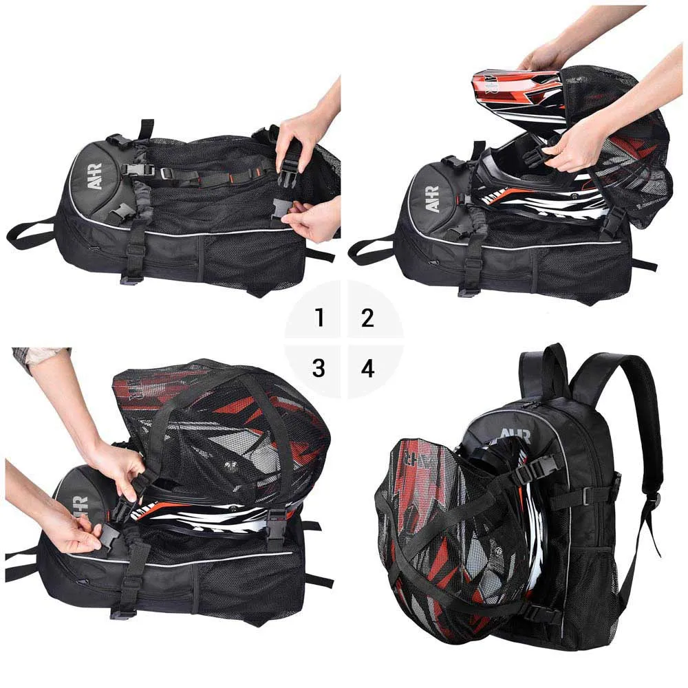 DIY Motorcycle Helmet Backpack Water Resistance Basketball Holder