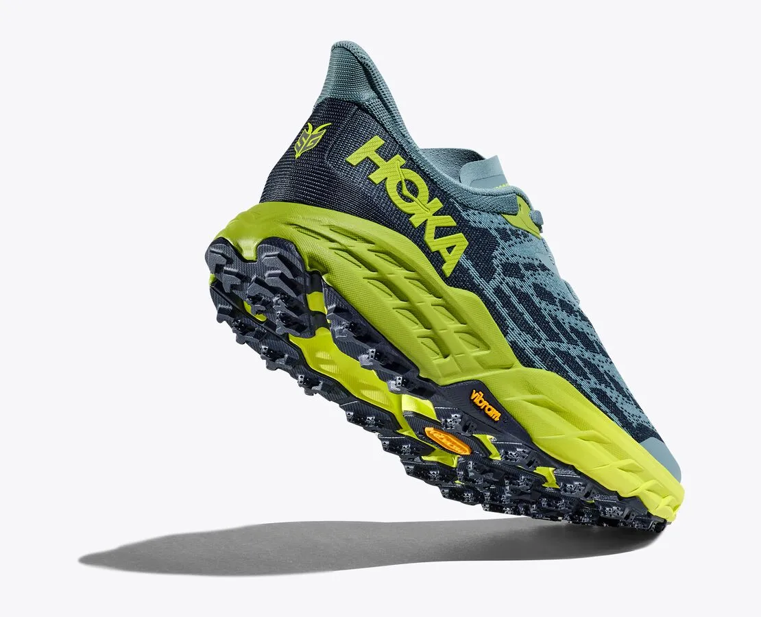 HOKA Men's Speedgoat 5 Wide - Stone Blue/Dark Citron