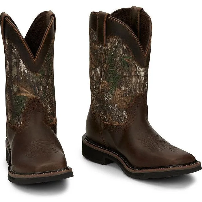 Justin Men's Trekker 11" Waterproof Western Work Boot - Realtree - SE4676