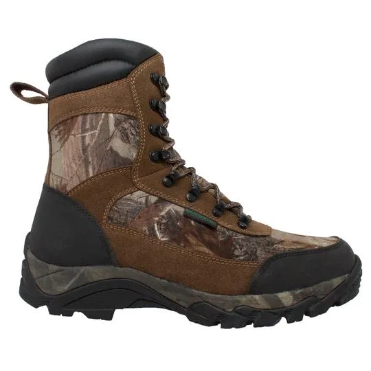 Men's 400G 10" Real Tree Brown Camo Waterproof Hunting Boot Leather Boots