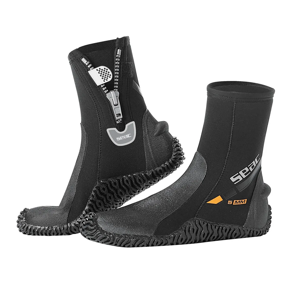 Open Box Seac 5mm Neoprene Basic HD Scuba Boots with Side Zipper, Size: X-Small