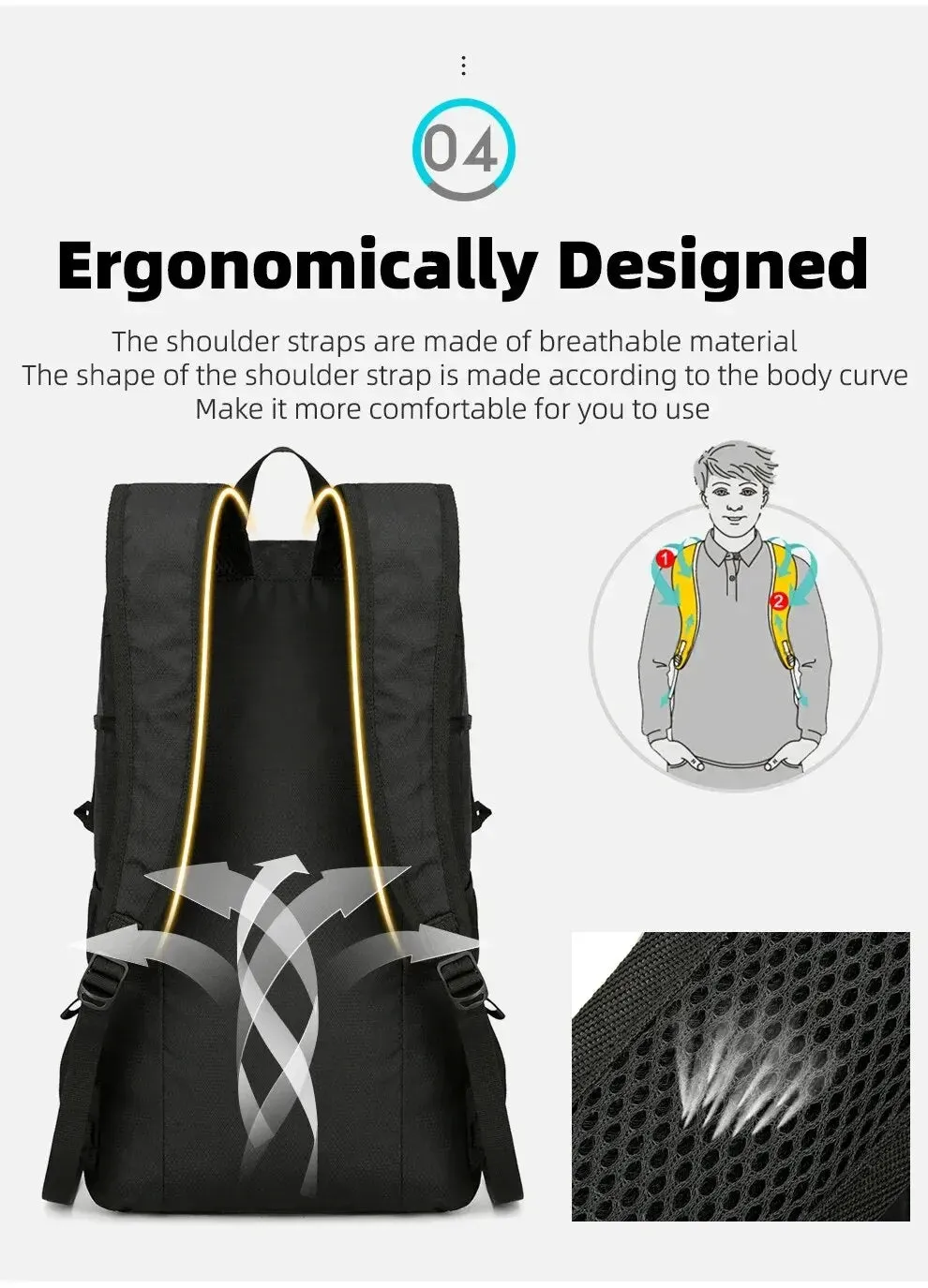 Portable Foldable Waterpr Backpack Folding Mountaineering Bag Ultralight Outdoor Climbing Cycling Travel Knapsack Hiking Daypack