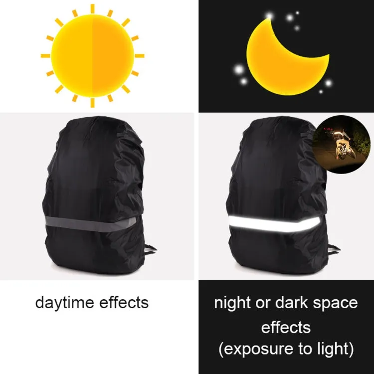 Reflective Light Waterproof Dustproof Backpack Rain Cover Portable Ultralight Shoulder Bag Protect Cover, Size:L(Black)