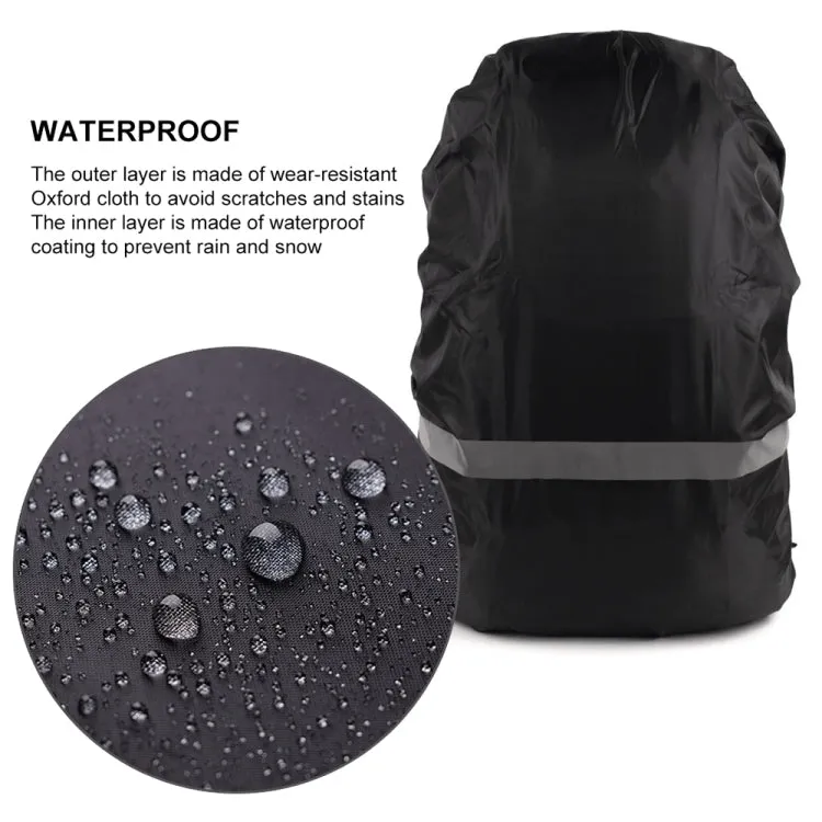 Reflective Light Waterproof Dustproof Backpack Rain Cover Portable Ultralight Shoulder Bag Protect Cover, Size:L(Black)