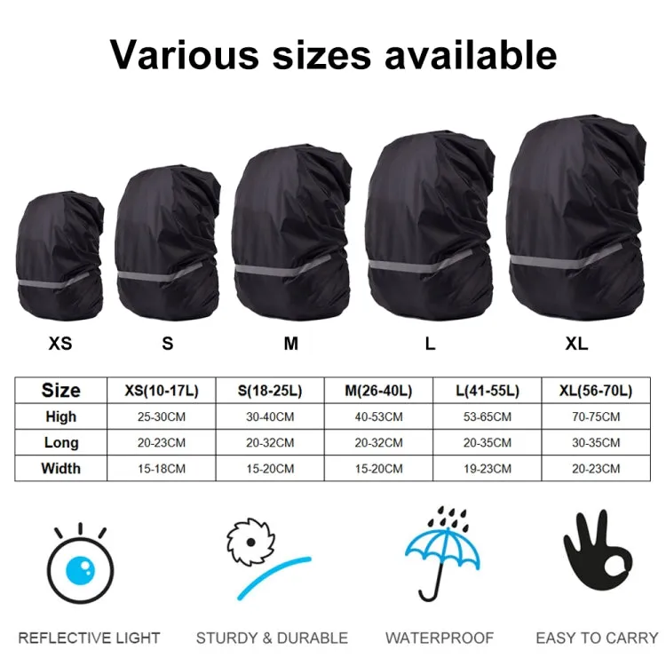 Reflective Light Waterproof Dustproof Backpack Rain Cover Portable Ultralight Shoulder Bag Protect Cover, Size:L(Black)