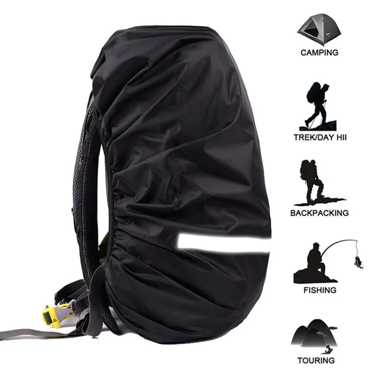 Reflective Light Waterproof Dustproof Backpack Rain Cover Portable Ultralight Shoulder Bag Protect Cover, Size:L(Black)