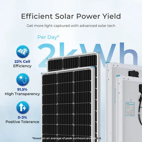 Renogy 400W 12 Volt Complete Solar Kit with Two 100Ah Deep-Cycle AGM / LiFePO4 Batteries