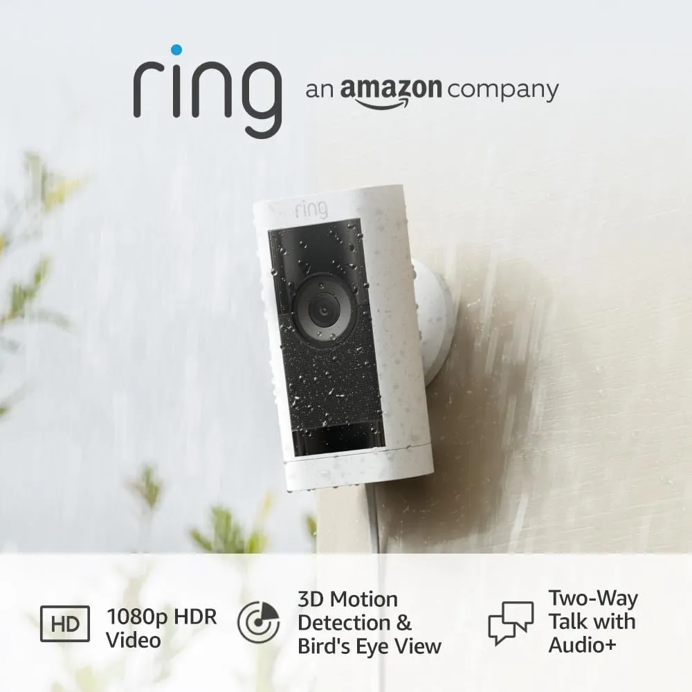 Ring Outdoor Camera Pro Plug-In (Stick Up Cam Pro) White | B09CJX4B8G