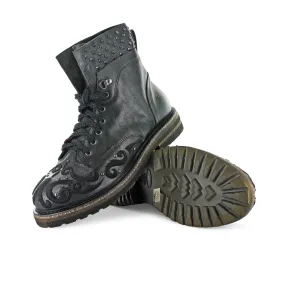 S6101- Embroidered Military Boot With Studs