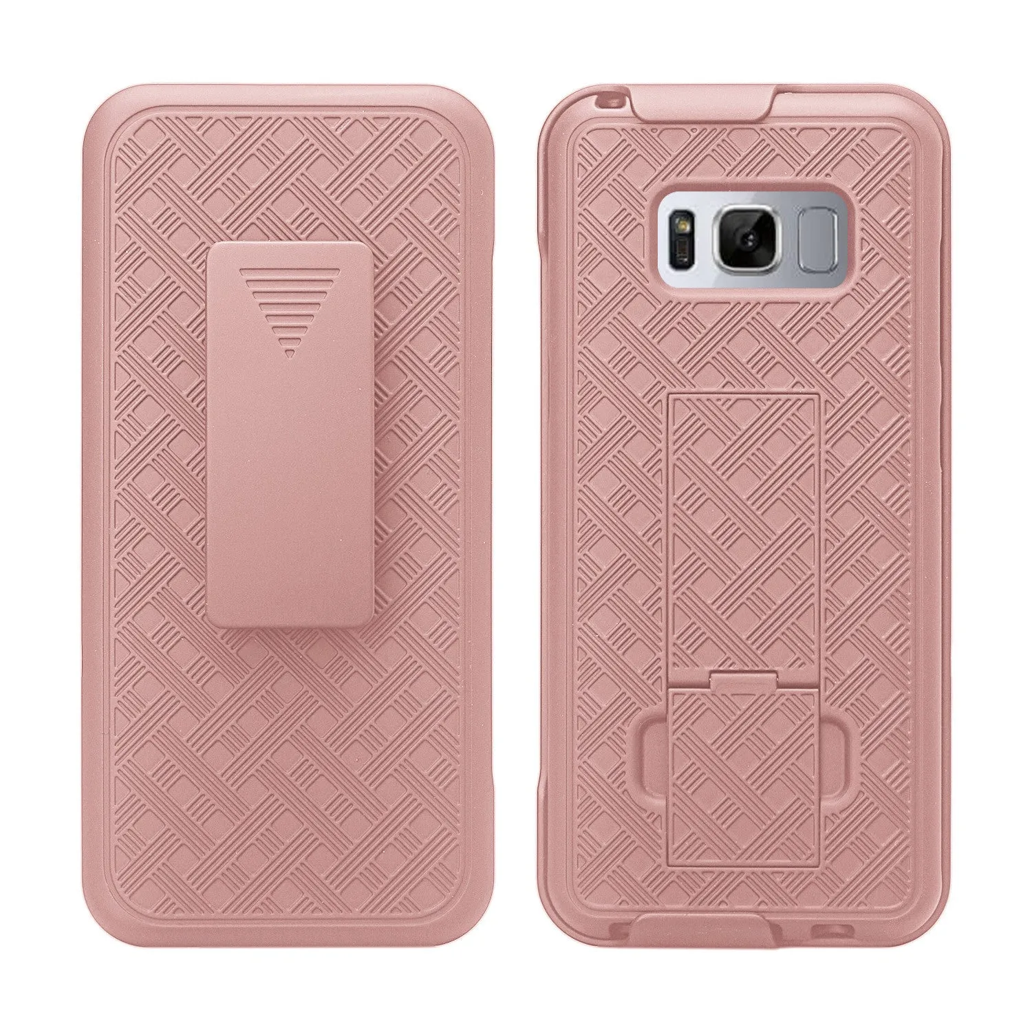 Samsung Galaxy S8 Plus Case, SM-G955 Case Sim Rugged Rotating Swivel Lock Holster Shell Combo Clip Case for Galaxy S8 Plus - Rose Gold