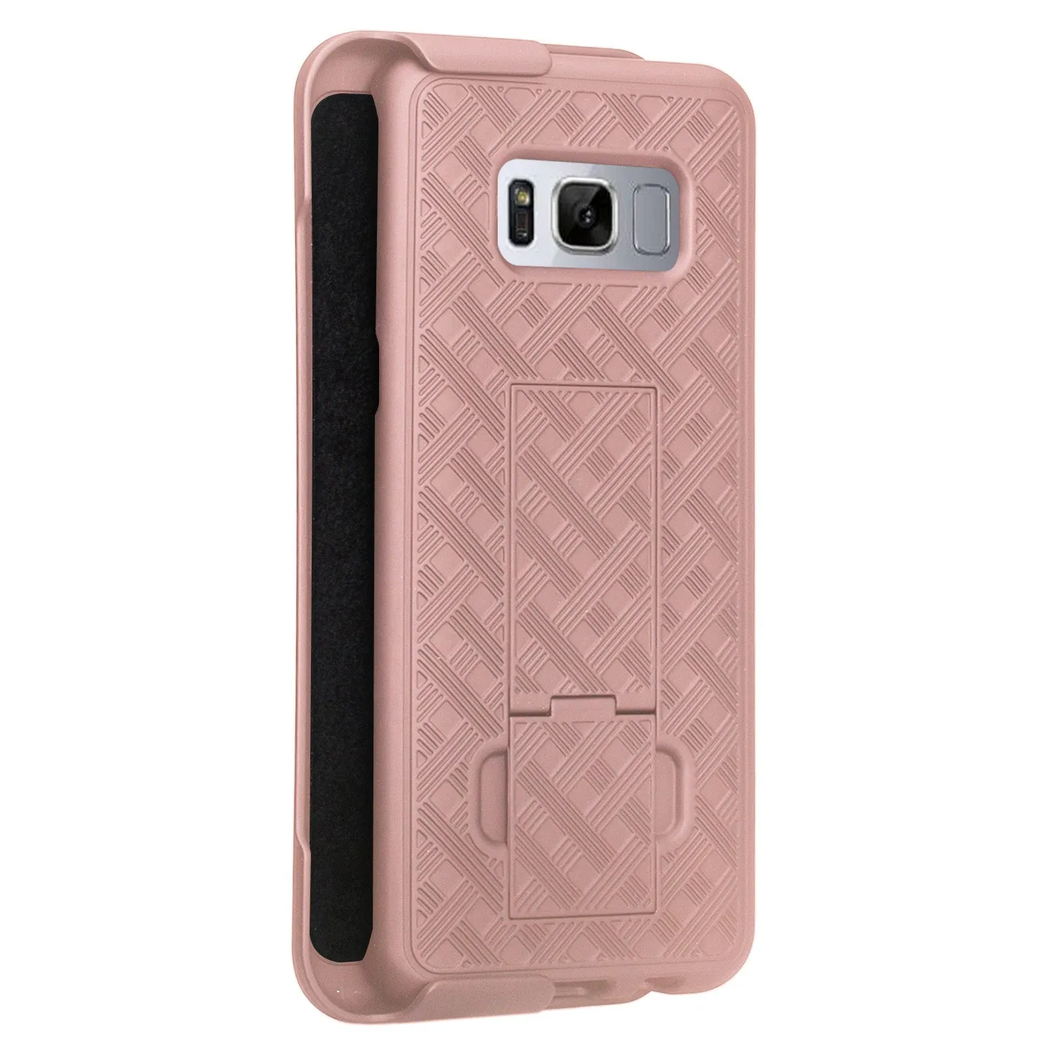 Samsung Galaxy S8 Plus Case, SM-G955 Case Sim Rugged Rotating Swivel Lock Holster Shell Combo Clip Case for Galaxy S8 Plus - Rose Gold