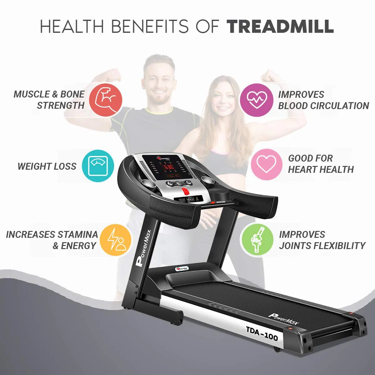 TDA-100 Series (2.0HP) Motorized Foldable |Electric Treadmill (FREE INSTALLATION)?LED Display |BMI |Spring Resistance?Running Machine for Max Pro-Workout by Walk | Run & Jog at Home