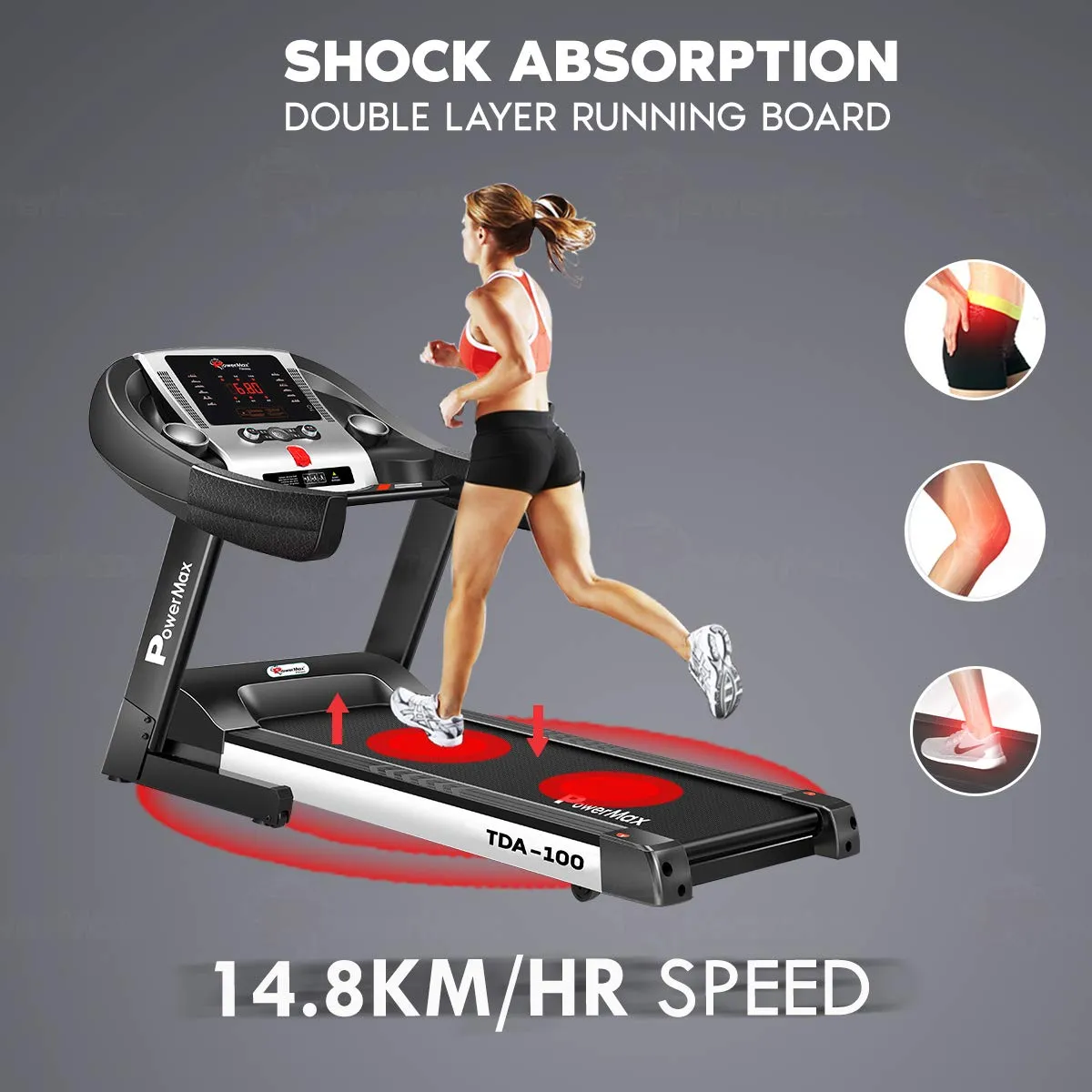 TDA-100 Series (2.0HP) Motorized Foldable |Electric Treadmill (FREE INSTALLATION)?LED Display |BMI |Spring Resistance?Running Machine for Max Pro-Workout by Walk | Run & Jog at Home