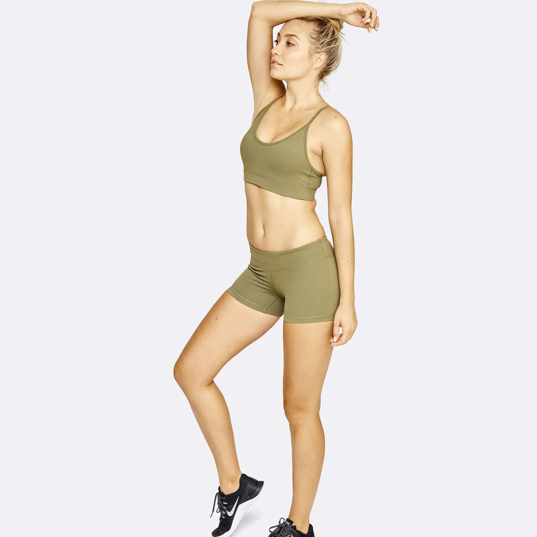 The WOD Life - Women's Swift Bra and Balance Shorts Set - Khaki