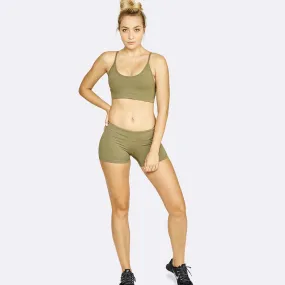 The WOD Life - Women's Swift Bra and Balance Shorts Set - Khaki