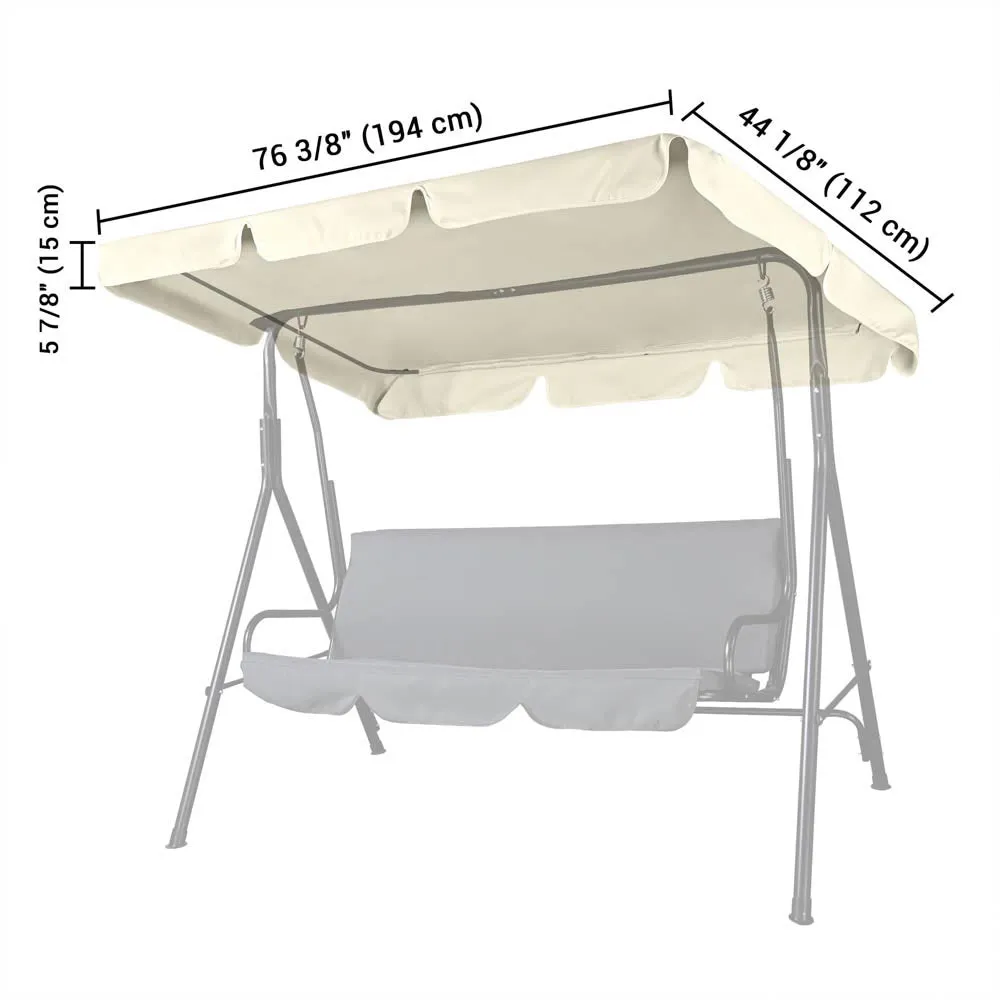 TheLAShop Outdoor Patio Swing Canopy Replacement 76x44in