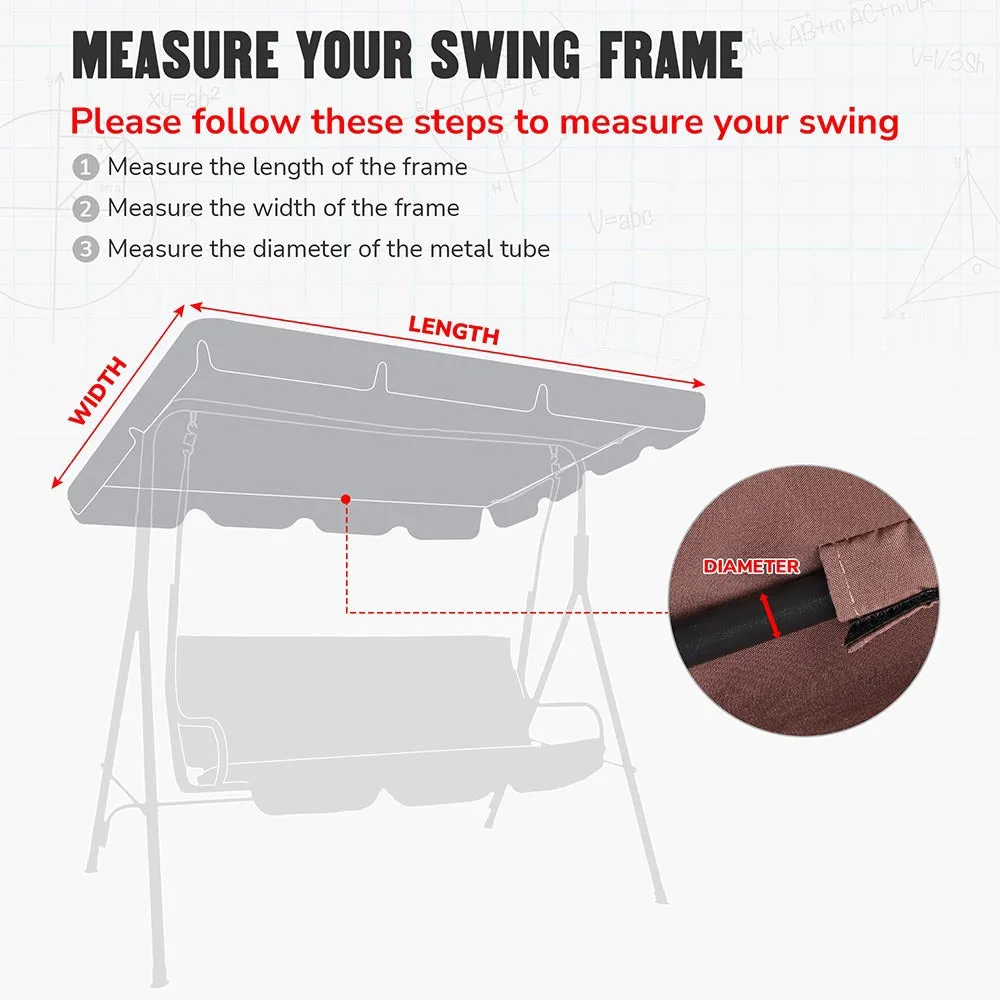 TheLAShop Outdoor Patio Swing Canopy Replacement 76x44in